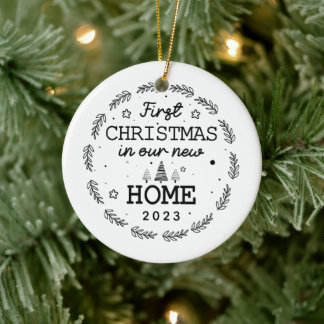 Ornamento De Cerâmica Nossa Primeira Casa de Natal