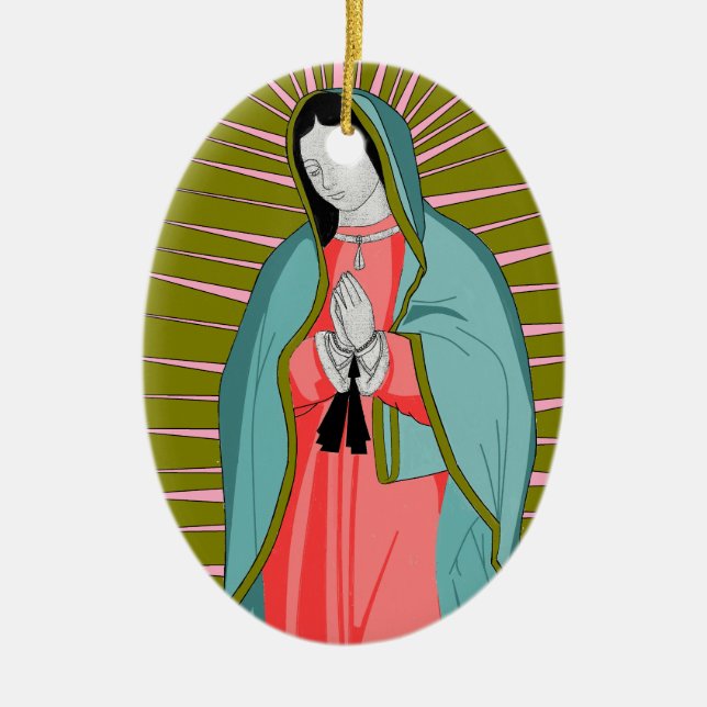 Ornamento De Cerâmica nossa senhora de guadalupe (Frente)