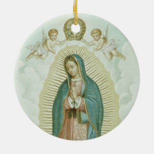 Ornamento De Cerâmica Nossa Senhora de Guadalupe