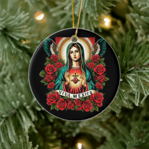 Ornamento De Cerâmica Nossa Senhora de Guadalupe Mãe Maria Viva Arte do