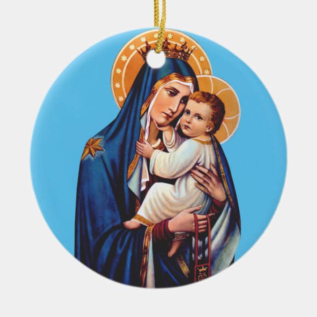 Ornamento De Cerâmica Nossa Senhora do Carmo Arte Devocional (Frente)
