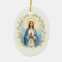 Ornamento De Cerâmica Nossa Senhora do Rosário Paz e Bênçãos de Deus