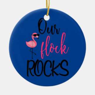 Ornamento De Cerâmica Nosso Dia de as mães Flamingo de Rocks
