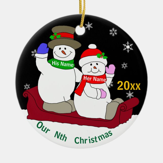 Ornamento De Cerâmica Nosso Nth Natal (Frente)