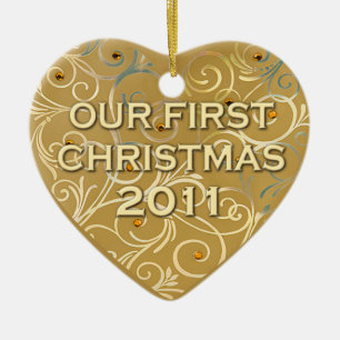 Ornamento De Cerâmica Nosso primeiro Natal 2011