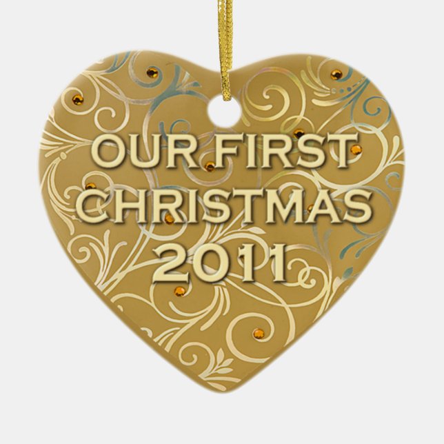 Ornamento De Cerâmica Nosso primeiro Natal 2011 (Frente)