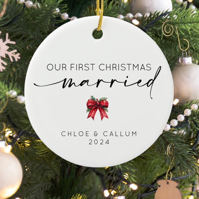 Ornamento De Cerâmica Nosso Primeiro Natal Casado (Our first christmas married ornament)