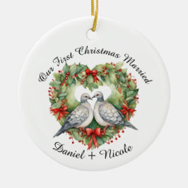 Ornamento De Cerâmica Nosso Primeiro Natal Casado, Ornando Para Eles