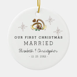 Ornamento De Cerâmica Nosso Primeiro Natal Casados Foto Moderna