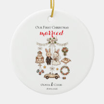 Nosso Primeiro Natal Casados Recém-Casados Fofo Fe
