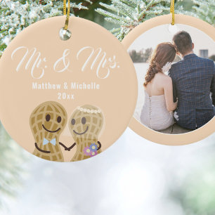 Ornamento De Cerâmica Nosso Primeiro Natal como a foto do Casal do Sr. &