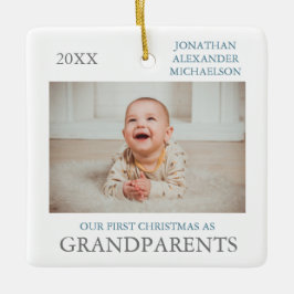 Ornamento De Cerâmica Nosso Primeiro Natal Como Avós