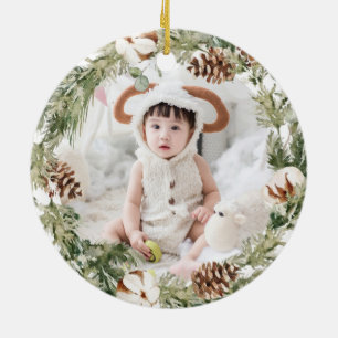 Ornamento De Cerâmica Nosso Primeiro Natal como Avós Joy Foto