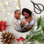 Ornamento De Cerâmica Nosso Primeiro Natal como Mãe e Pai Foto de Bebê<br><div class="desc">Nosso Primeiro Natal como Mãe e Pai Foto Cerâmica</div>