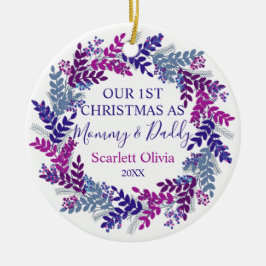 Ornamento De Cerâmica Nosso Primeiro Natal Como Mamãe Pai
