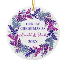 Nosso primeiro Natal como tia e tio Purple Wreath