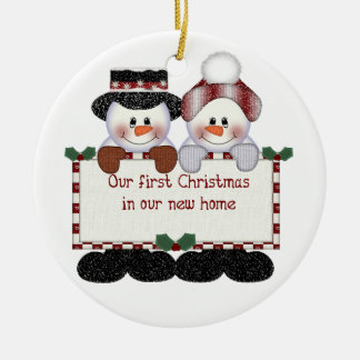 Ornamento De Cerâmica Nosso primeiro Natal em nossa casa nova