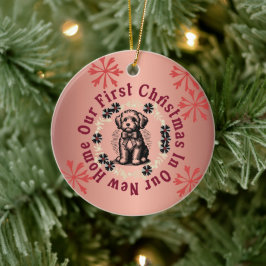 Ornamento De Cerâmica Nosso Primeiro Natal Em Nossa Nova Casa