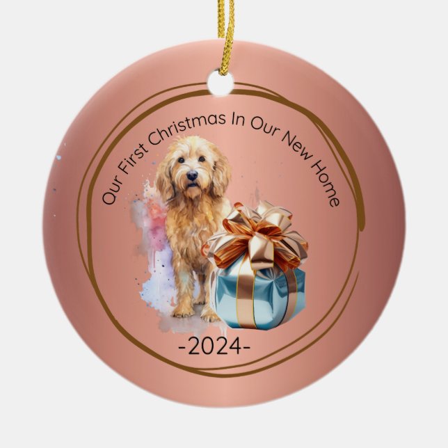 Ornamento De Cerâmica Nosso Primeiro Natal Em Nossa Nova Casa (Frente)