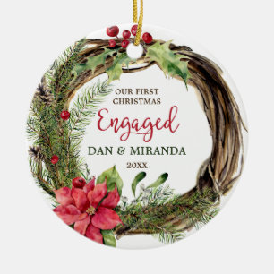 Ornamento De Cerâmica Nosso Primeiro Natal Envolvido na Rua Russa Person