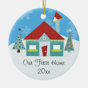 Ornamento De Cerâmica Nosso primeiro Natal Home