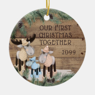 ORNAMENTO DE CERÂMICA NOSSO PRIMEIRO NATAL JUNTO COM A FILHA GENETRA