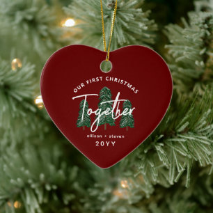 Ornamento De Cerâmica Nosso Primeiro Natal Juntos Casais Personalizados