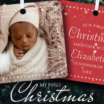 Ornamento De Cerâmica Nosso Primeiro Natal Juntos Moderno Simples<br><div class="desc">Nosso Primeiro Natal Junto com<add name="" of="" baby="">em serifa clássica e simples e tipografia cursiva de script em um fundo simples moderno</add></div>