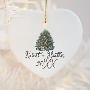 Ornamento De Cerâmica Nosso Primeiro Natal Juntos Nome de Casal Personal