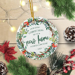 Ornamento De Cerâmica Nosso Primeiro Natal Na Nossa Nova Terra Russa Dom<br><div class="desc">Nosso Primeiro Natal Em Nosso Novo Ornamento De Cerâmica Da Rua Rústica Da Nossa Casa</div>