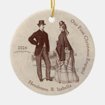 Nosso Primeiro Natal Noivo Casal Vintage