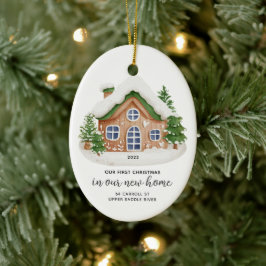 Ornamento De Cerâmica Nosso Primeiro Natal Nova Casa