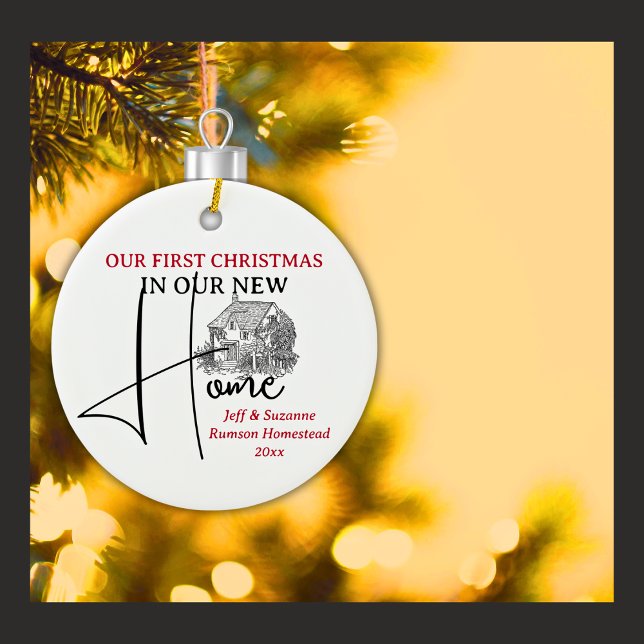 Ornamento De Cerâmica Nosso Primeiro Natal Novo Algodão Doméstico (Criador carregado)