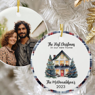 Ornamento De Cerâmica Nosso Primeiro Natal Novo Marinho de Quic Farmhous