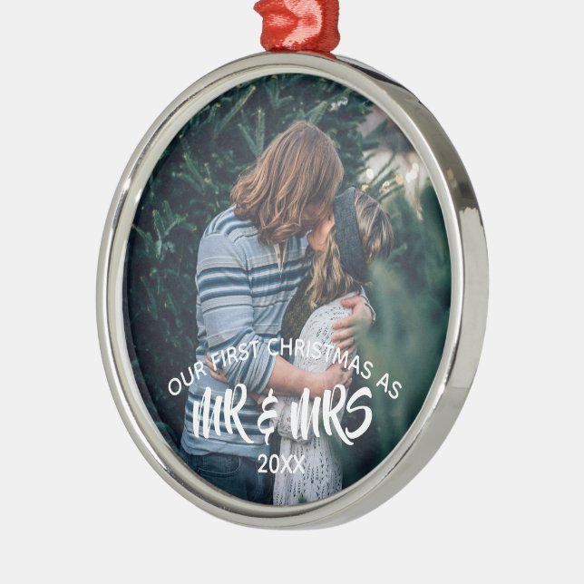 Ornamento De Cerâmica Nosso Primeiro Natal Personalizado (Esquerda)