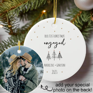 Ornamento De Cerâmica Nosso Primeiro Natal Simples