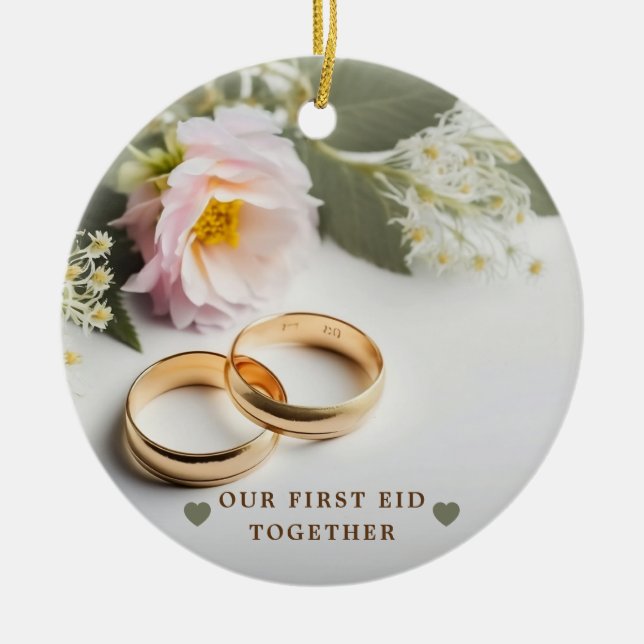 Ornamento De Cerâmica Nosso primeiro pedido de eid junto (Frente)