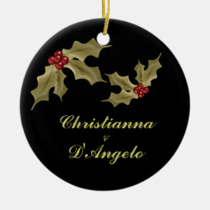 Ornamento De Cerâmica "Nossos primeiros Natal/marido e esposa "