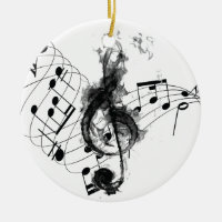 Nota sobre música elegante a preto e branco