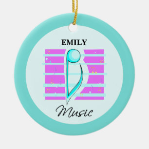 Ornamento De Cerâmica Nota sobre parabéns, Desempenho Musical