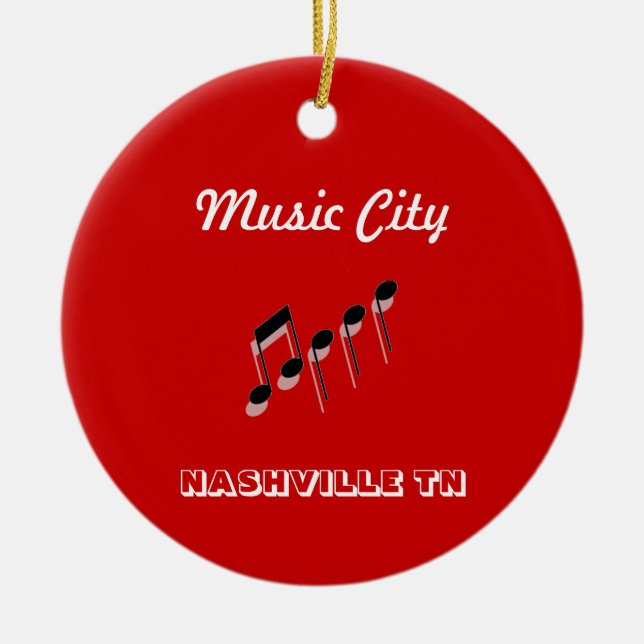 Ornamento De Cerâmica Notas da cidade da música (Frente)