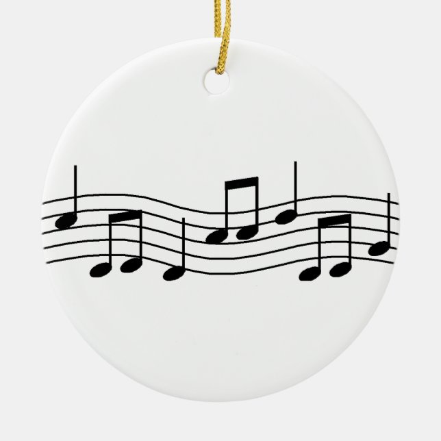 Ornamento De Cerâmica Notas da música (Frente)