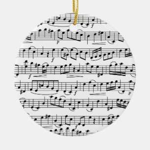Ornamento De Cerâmica Notas de Música de Folha