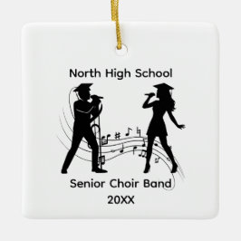 Ornamento De Cerâmica Notas Musicais da Banda do Coro Sênior