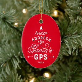 Ornamento De Cerâmica Nova casa, doce, vermelha, uma foto de Natal
