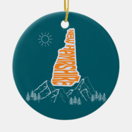 Ornamento De Cerâmica Nova Hampshire State Christmas Tree Ornament