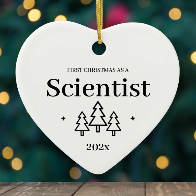 Ornamento De Cerâmica Nova Ordem de Natal do Cientista (Scientist New Job First Christmas Ornament
)