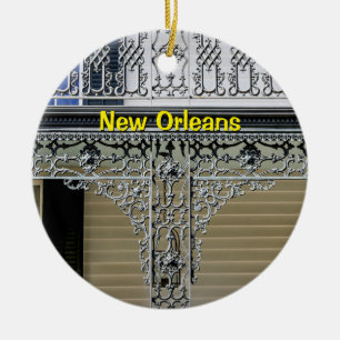 Ornamento De Cerâmica Nova Orleans, Louisiana, Ferro Forjado & Cemitério