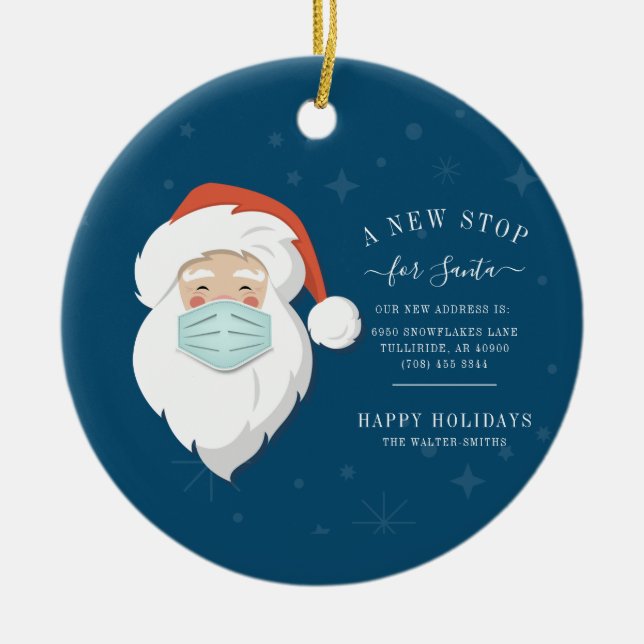 Ornamento De Cerâmica Nova parada para Papais noeis que movemos o feriad (Frente)