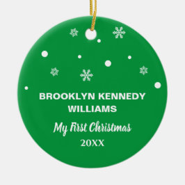 Ornamento De Cerâmica Novo Bebê Bonito Primeiro Natal - Foto Personaliza